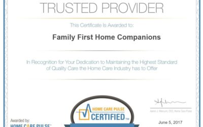 Family First Home Companions is Excited to Announce that We Are A Home Care Pulse Certified Trusted Provider!
